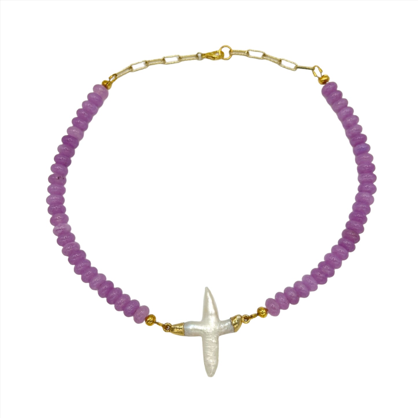 merciful beaded cross necklace
